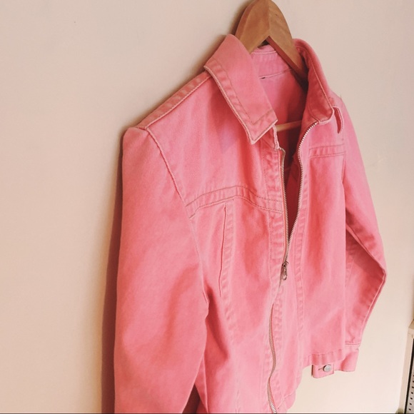 CAbi Pink Denim Jacket - Zip Up - Picture 1 of 5